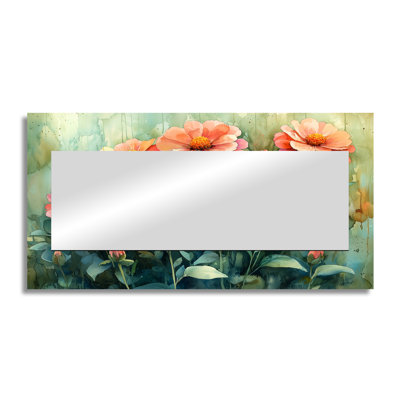 Zinnias Summer Petals In The Breeze I - Floral Wall Mirror Art - Printed On Metal