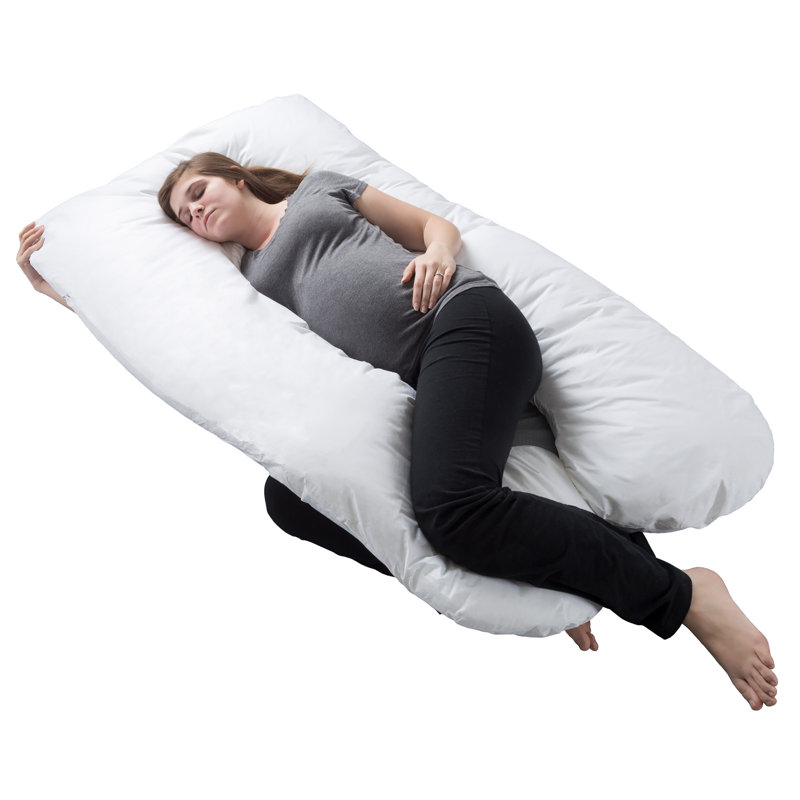 Lavish Home Full Body Pillow - 7-In-1 Pillow with Removable Cover - Comfortable U-Shape for Support, Sleeping, Lounging, Studying, and More