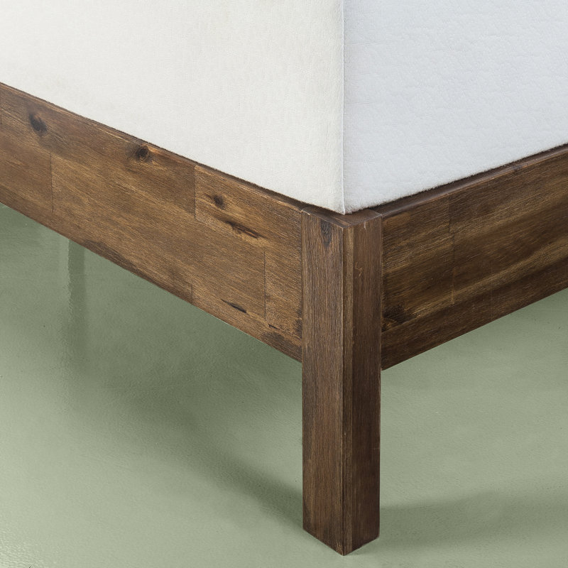 Lit plateforme en bois massif Larue, Double