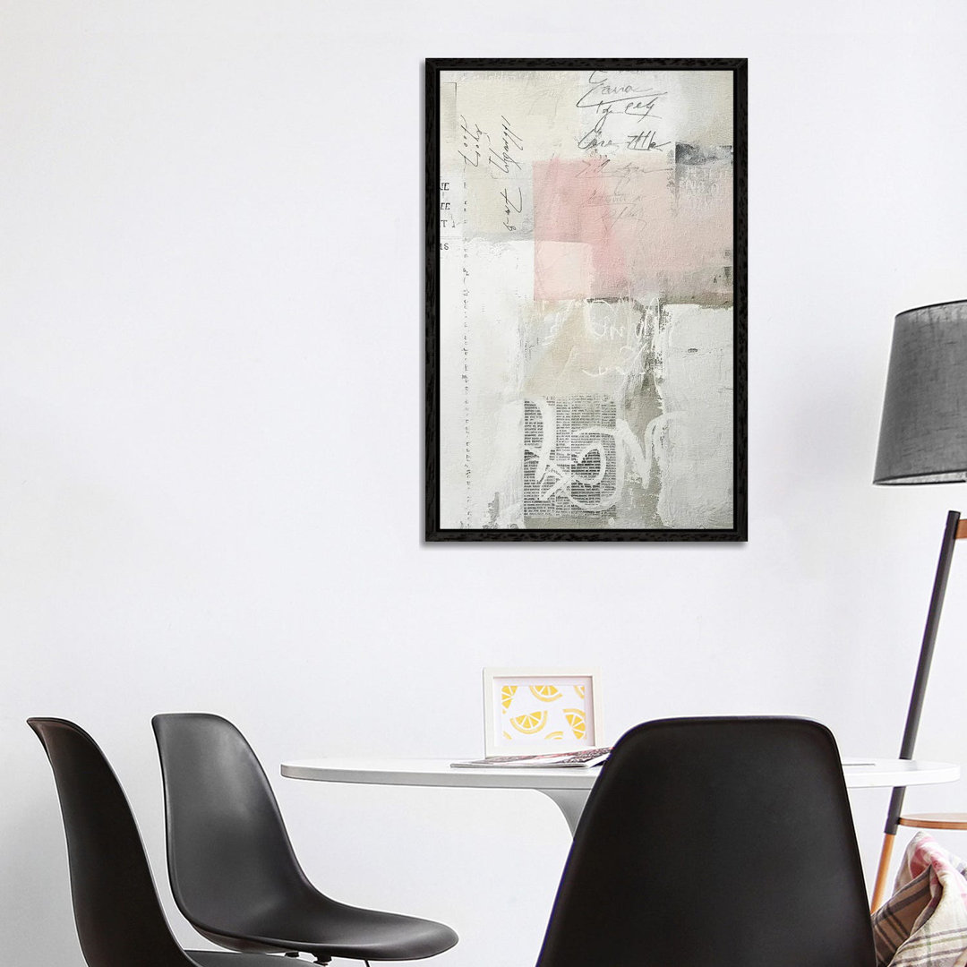 Pink And Grey Scribbles X von RileyB - Galerie-verpackte Leinwand Giclée