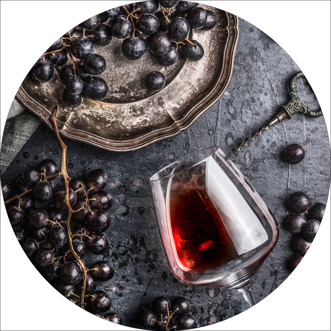 Wine And Grapes – Druck auf Floatglas