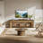 70" Farmhouse TV Stand with Open Shelves, Rustic Brown & Black Media Console-2118514388