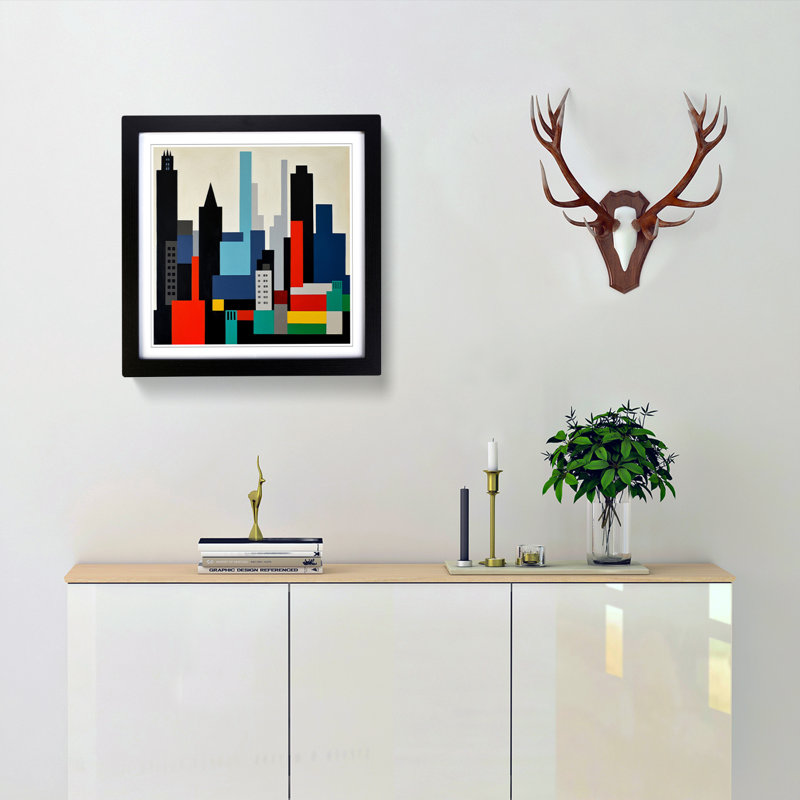 City Of Manchester Suprematism - Framed Print, Black