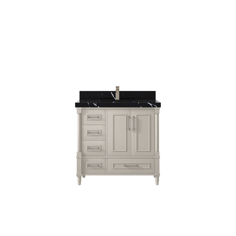 Meuble-lavabo simple 36 po avec plateau Aberdeen, Viola nuit