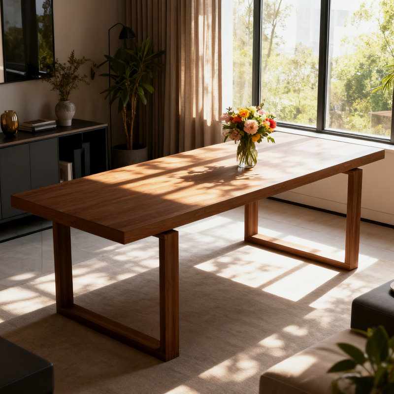Solid Wood Executive Desk, Rustic Farmhouse Dining Table, Writing & Computer Table for Home Office or Study Room