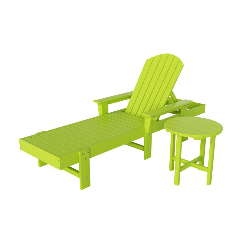 Altura Outdoor Chaise Lounge with Table, Lime