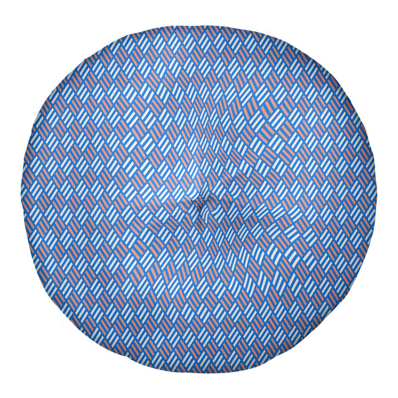 Coussin de sol Katelyn Elizabeth, 26 po x 26 po, Bleu / orange
