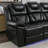 Home Theater Seating Manual Recliner Chair With Center Console And Led Light Strip For Living Room-1945152835