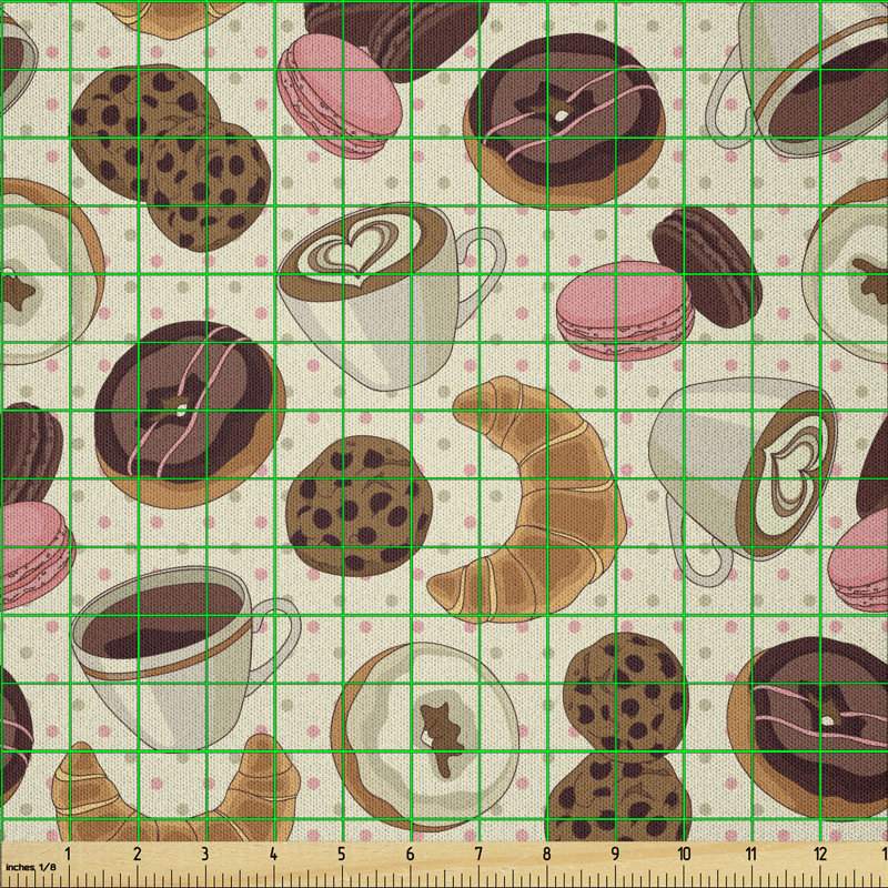 Dashay Patisserie Coated Donut Cookie Latte Croissant Multi-Purpose Fabric