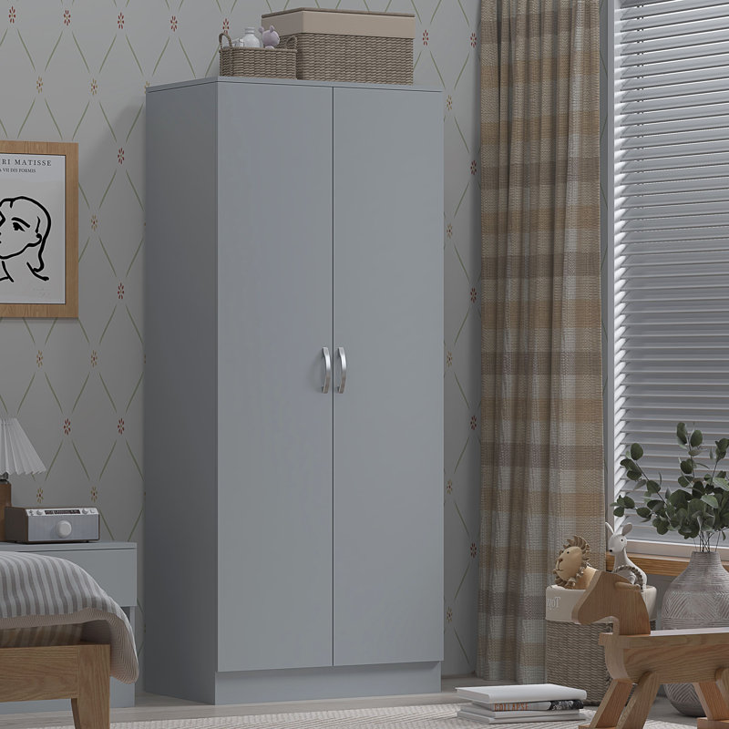 Marlesha 2 Door Manufactured Wood Wardrobe, Grey