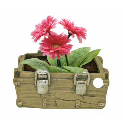 Leitch Resin Grey Chest Plant Pot