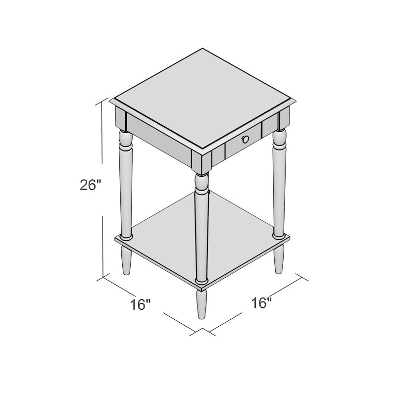 Ariella End Table with Storage, Dark Cherry