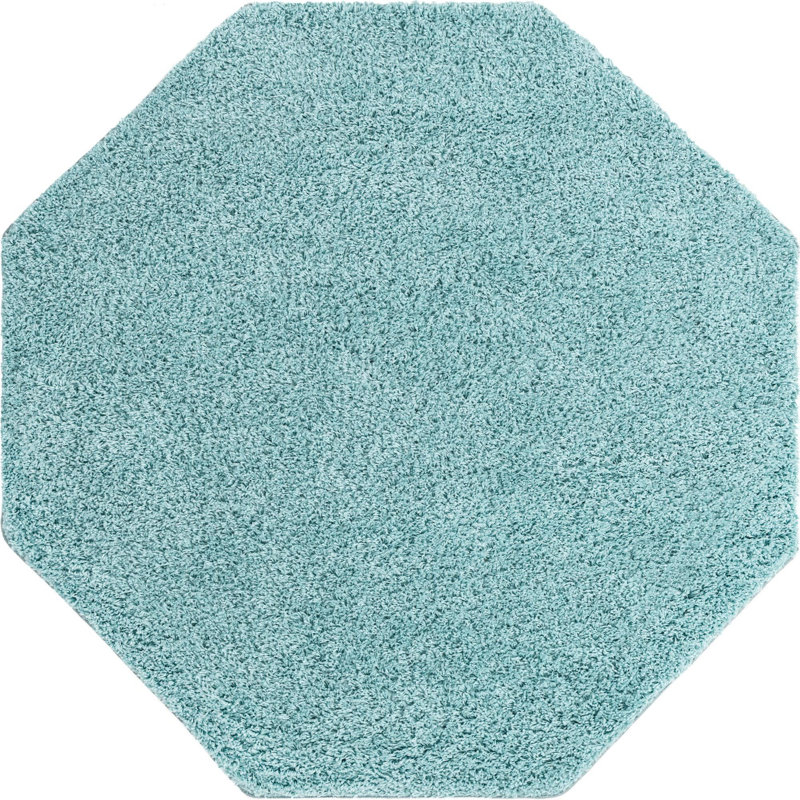 Tapis turquoise Destiney, Octogone 6 pi x 6 pi