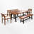 Jelyssa 8 - Person Acacia Solid Wood Patio Dining Set Rectangular Table with Cushions Included