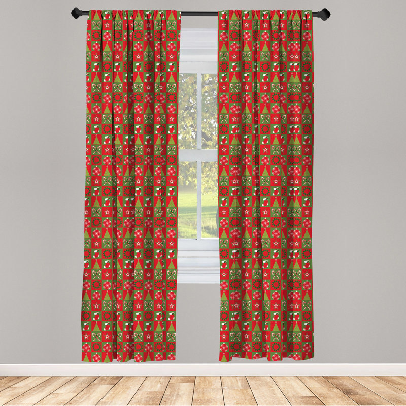 Fireplace Socks Semi-Sheer Rod Pocket Curtain Panels, 28" x 84"
