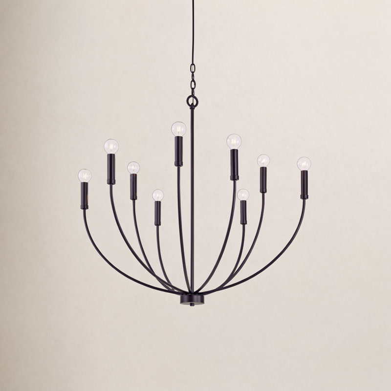 Ansley 9-Light Chandelier, Black, 9 Lights