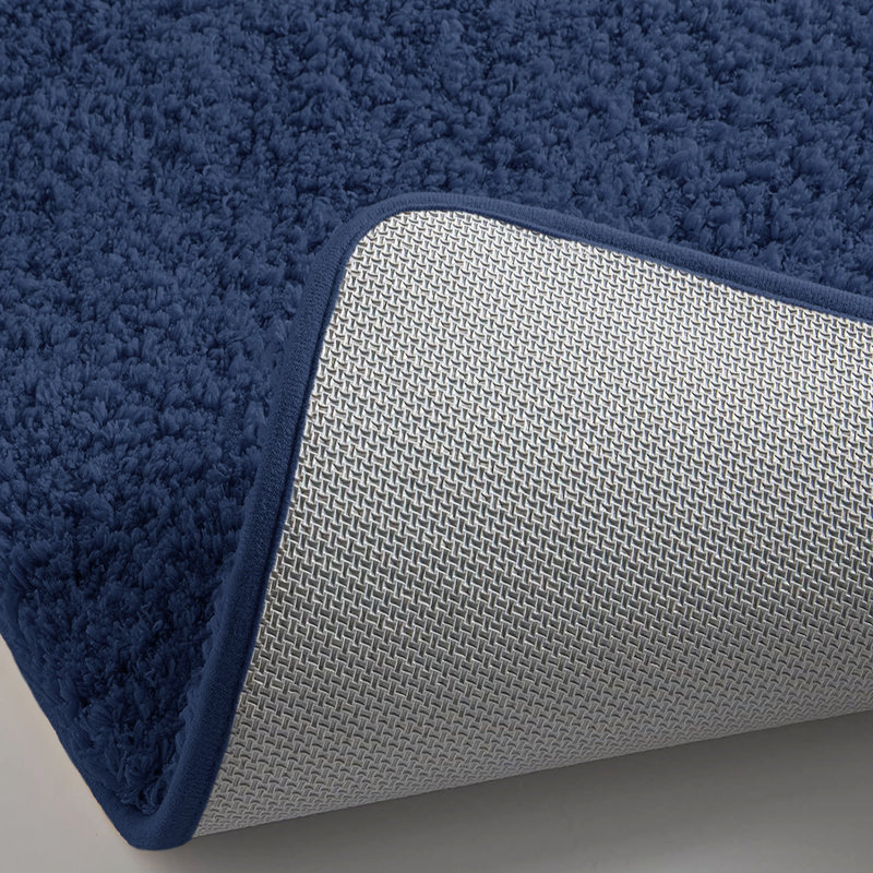 Grand ensemble de tapis de bain en microfibre douce et épaisse 2 pièces, Bleu marine