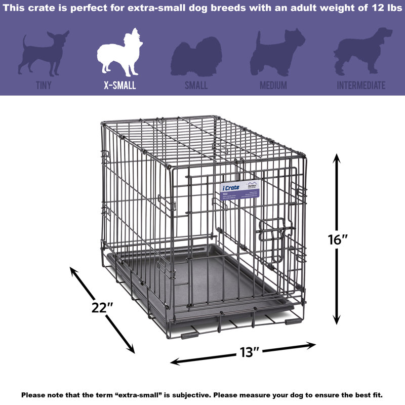 MidWest Homes for Pets Newly Enhanced Single Door iCrate Dog Crate Includes Divider Panel