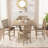 5Pcs Set Counter Table Set Square Counter Table Modern Farmhouse Rustic Look Distressed Look
