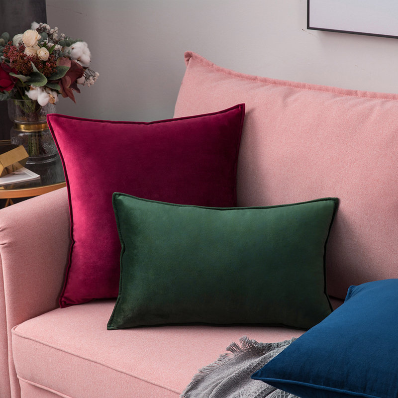 Set Of 4 Throw Velvet Cushion Covers, 18"H x 18"W, Gold