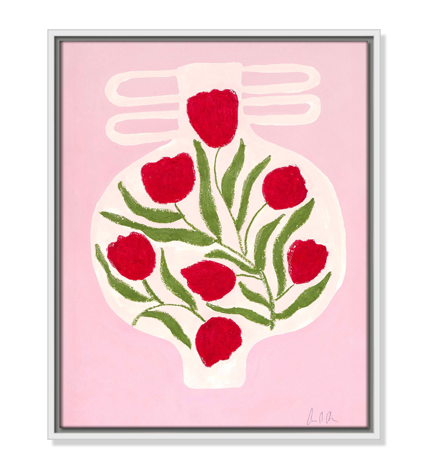 Vase No. 02 Print by Camilla Bergqvist, 21.5" H x 17.5" W, White