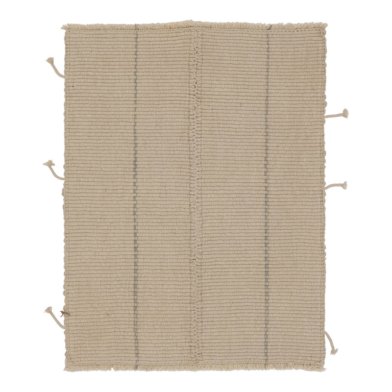 Rez Kilim Area Rug in Beige, Gray
