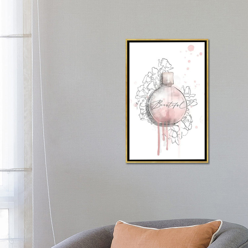 Magnifique - reproduction d'art murale - toile encadrée, H 26 po x l 18 po, Cadre flottant sans passe-partout, Doré