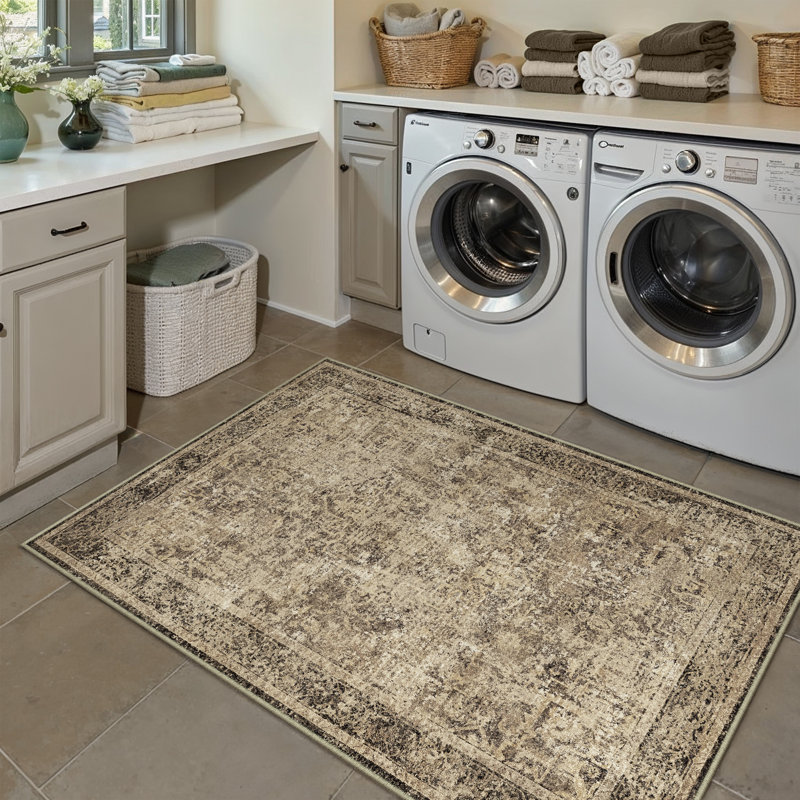  Ladonya Versatile Elegance Machine Washable Area in Brown, Rectangle 3' x 5'