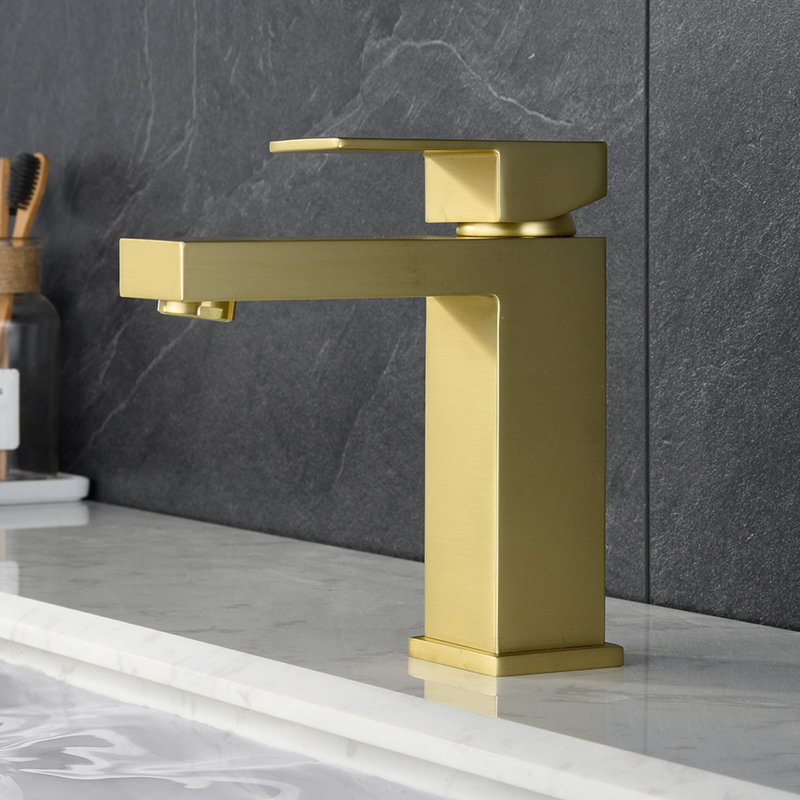 Contemporary Gold Basin Tap - Handle And Long-Lasting Performance Faucet In One Hole Easy Cleaning Feature