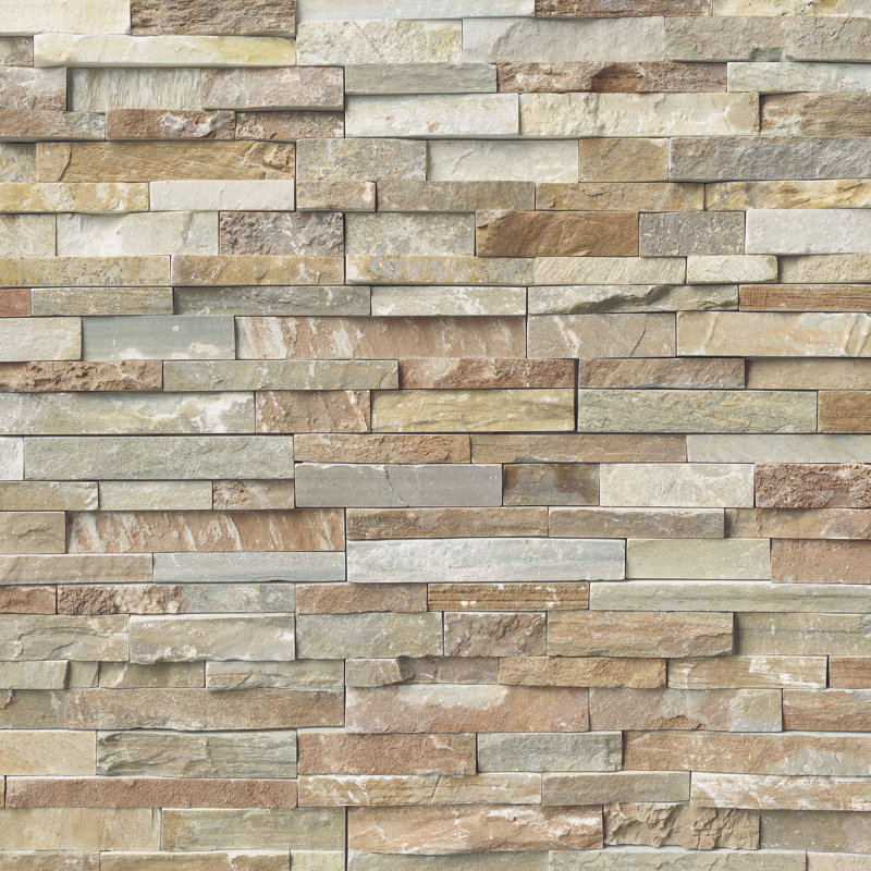Carrelage mural de coin en pierre naturelle 6 po x 18 po Stonecrest, Sydney Glow