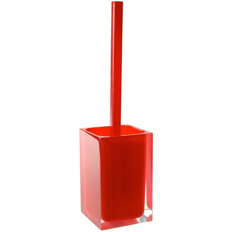 Brosse de toilette sur pied et porte-14.76 in. h Currahee, Rouge