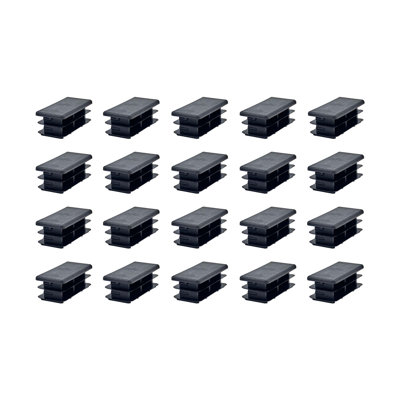 Capuchons d'extrémité à insert rectangulaire en plastique de 1 1/2 po x 3 po Outwater Outwater
