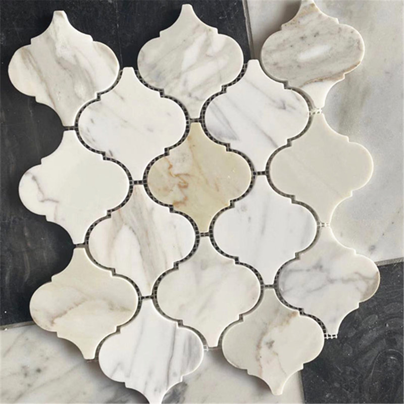 Calacatta 12" x 11" Marble Mosaic Tile, LIght Gray