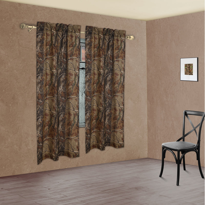 Realtree All Purpose 100% Polycotton Camouflage & Hunting Camo Rod Pocket Curtain 42"x87"