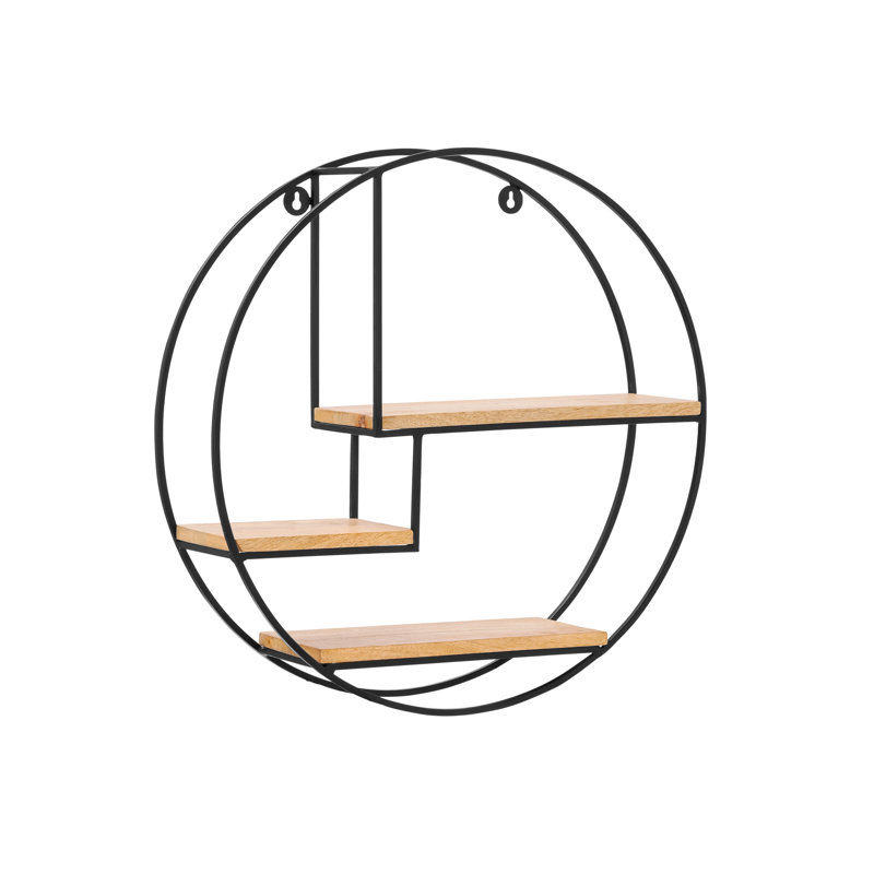 Elysant 3 Piece Circle Floating Shelf, Black