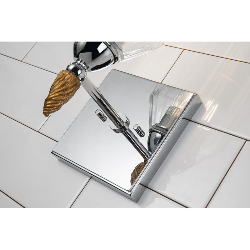 Meuble-lavabo 1 lumière Stiefel, Chrome / or