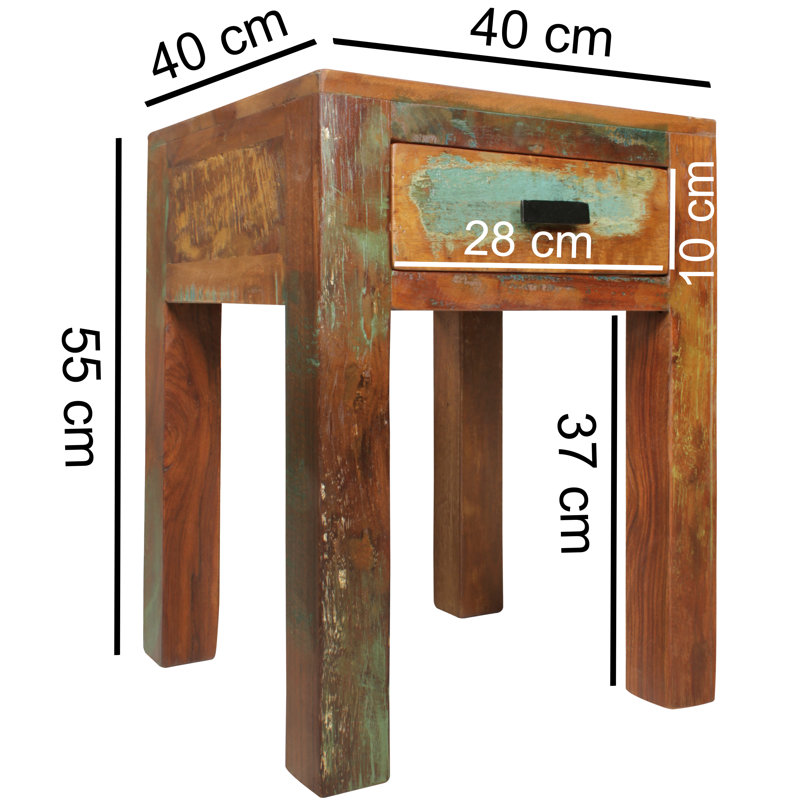 Alma 40cm W Solid Wood Bedside Table