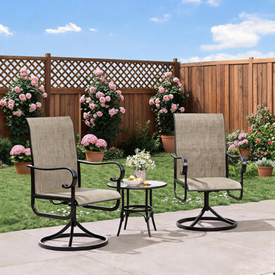 Ensemble de 2 chaises de patio pivotantes rotatives à 360 °