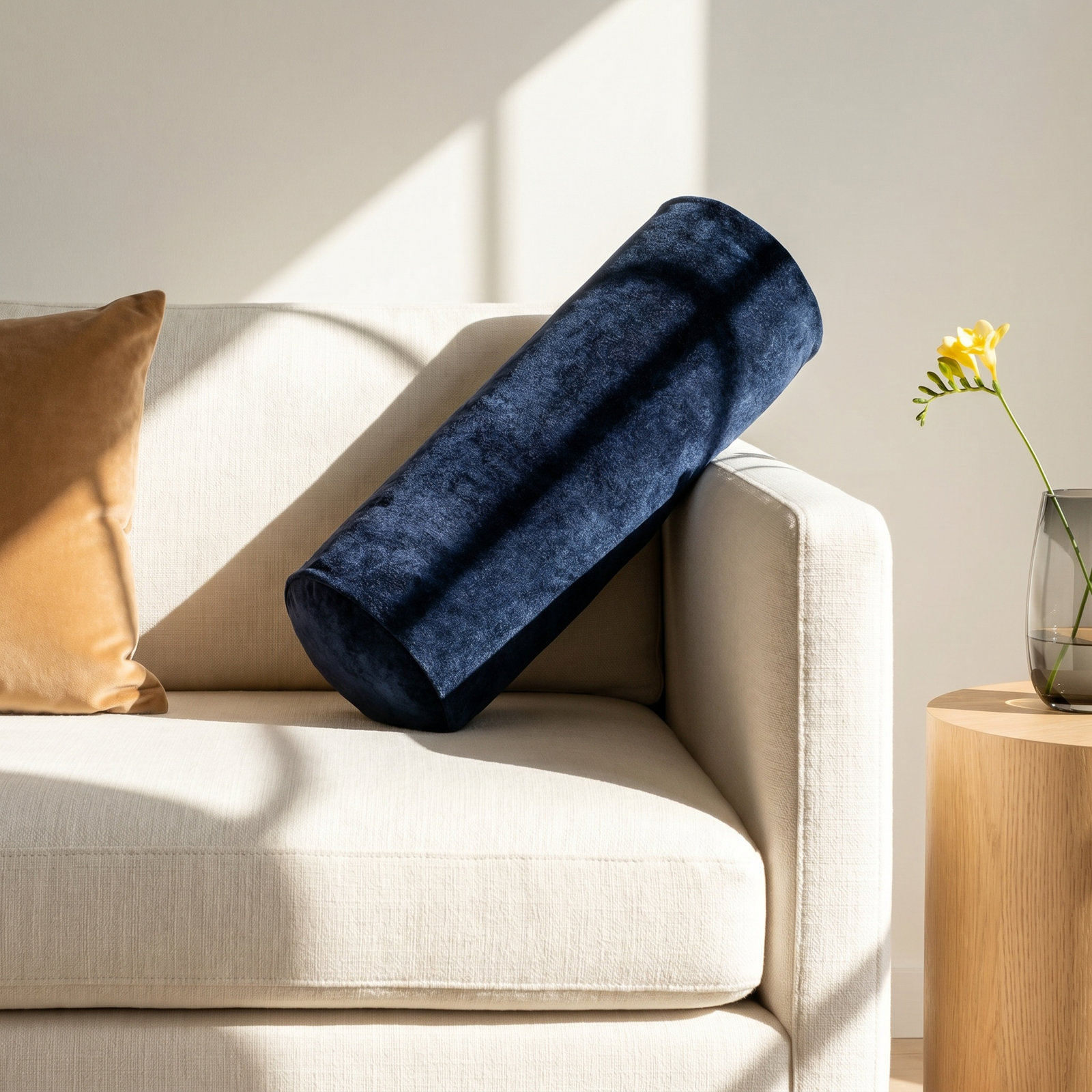 Deane Pillow Cover & Insert Bolster, Oatmeal, Polyester/Pollyfill