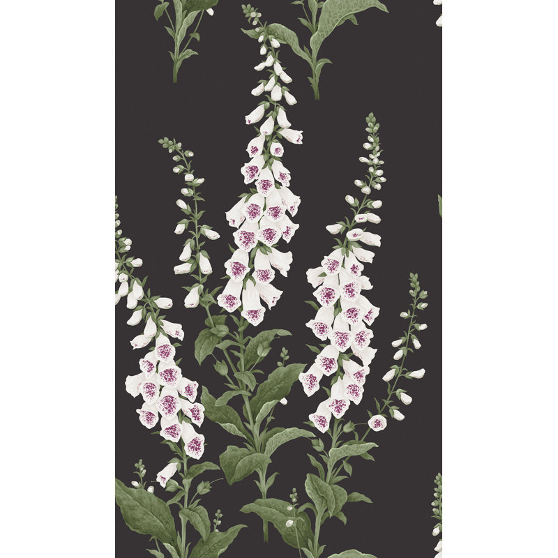 Graham & Brown Foxglove Midnight Wallpaper, Black