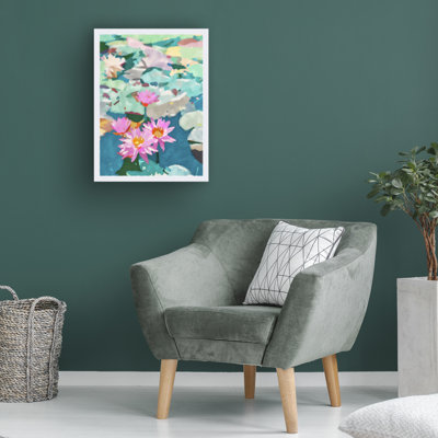 Art mural sur toile tendue - «Water Lillies» de Suzanne Allard pour décoration de salon, de chambre à coucher ou de bureau - 14 x 19