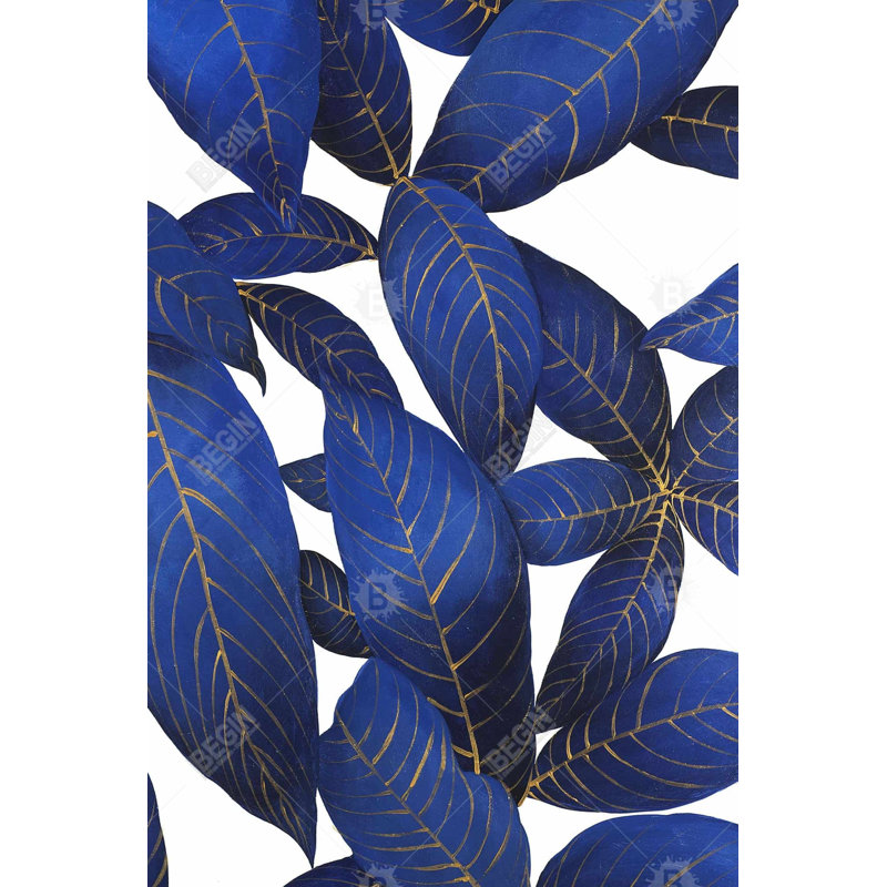 " Abstract Modern Blue Leaves "