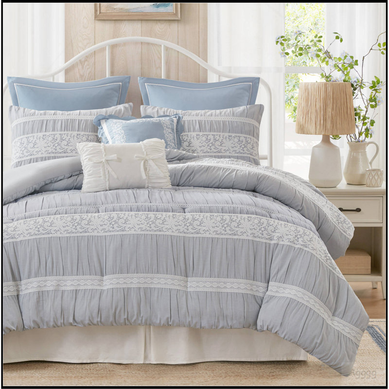 7- Piece King Jacquard Comforter Set, King Comforter + 6 Additional Pieces
