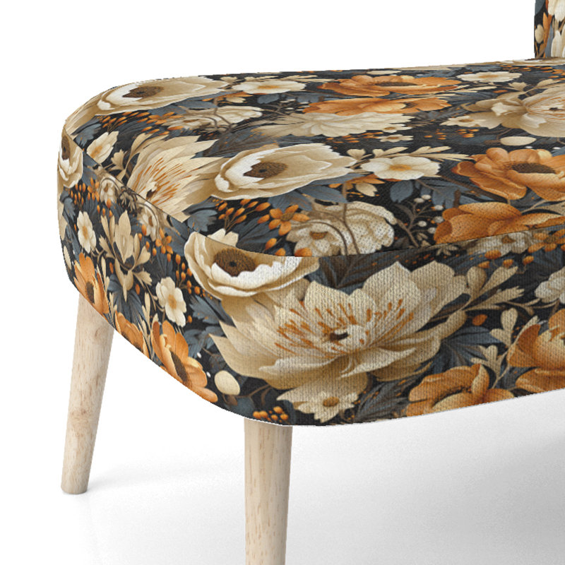 Autumn Cottage Flowers II - Chaise d'appoint rembourrée Cottage
