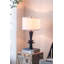Lampe de table en aluminium noir D15 x 26,7 po avec deux accents ronds variables et abat-jour tambour blanc