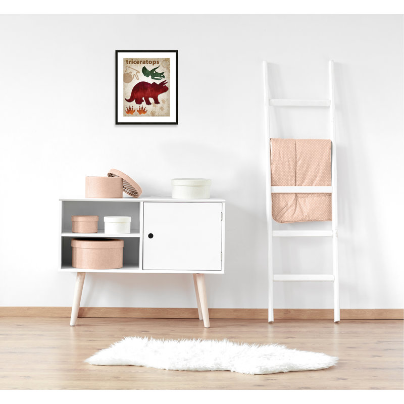 Adhésif décoratif dinosaures-04 ', H 25,5 po x l 21,5 po x P 1,1875 po, Cadre boîte à grain de bois noir