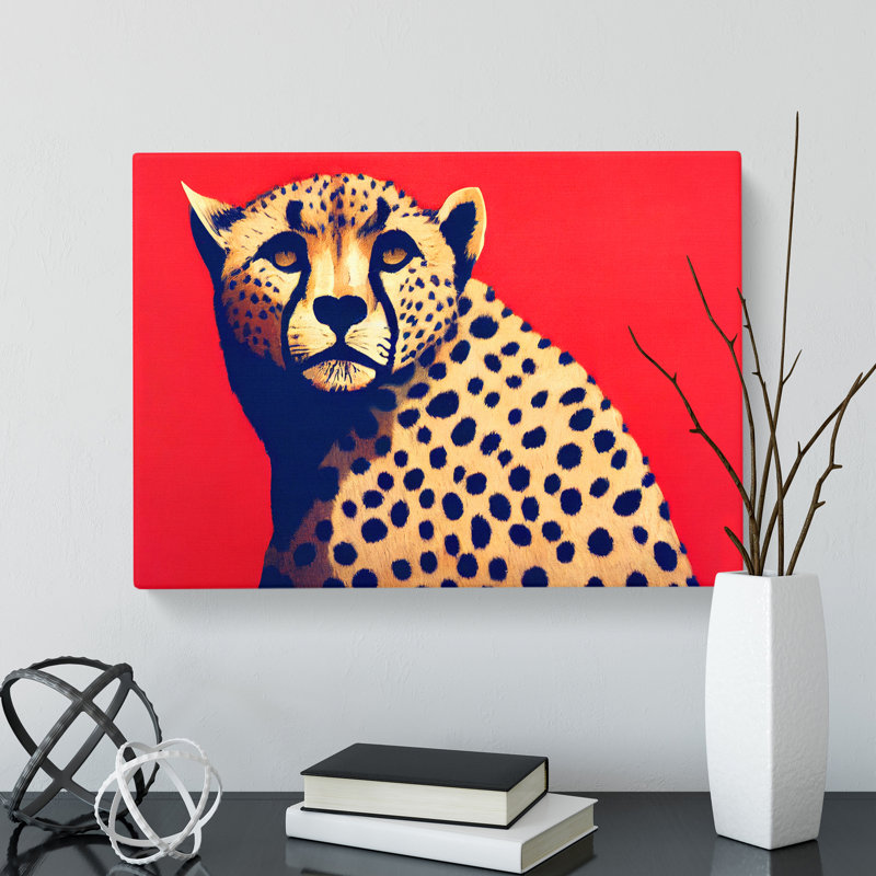 Elegant Cheetah - Wrapped Canvas Print, 35cm H x 50cm W x 3cm D