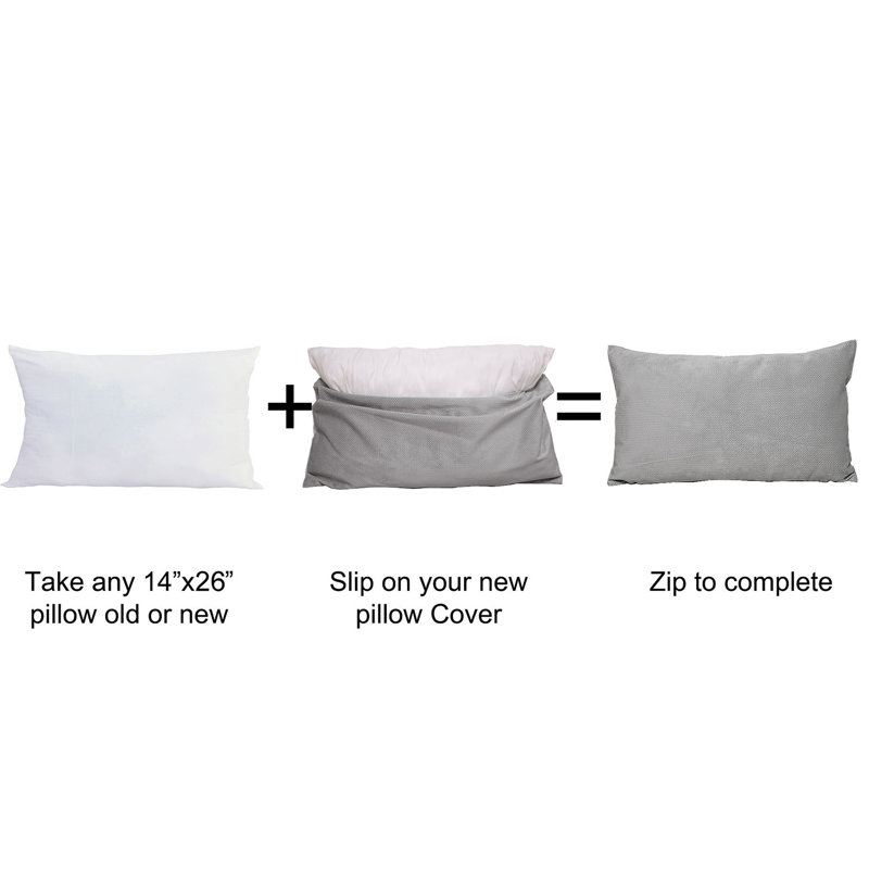 Rectangular Lumbar Cushion Cover, Silver