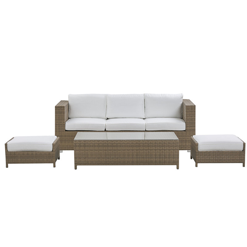Canandaigua 3 Seater Rattan Sofa Set, White 