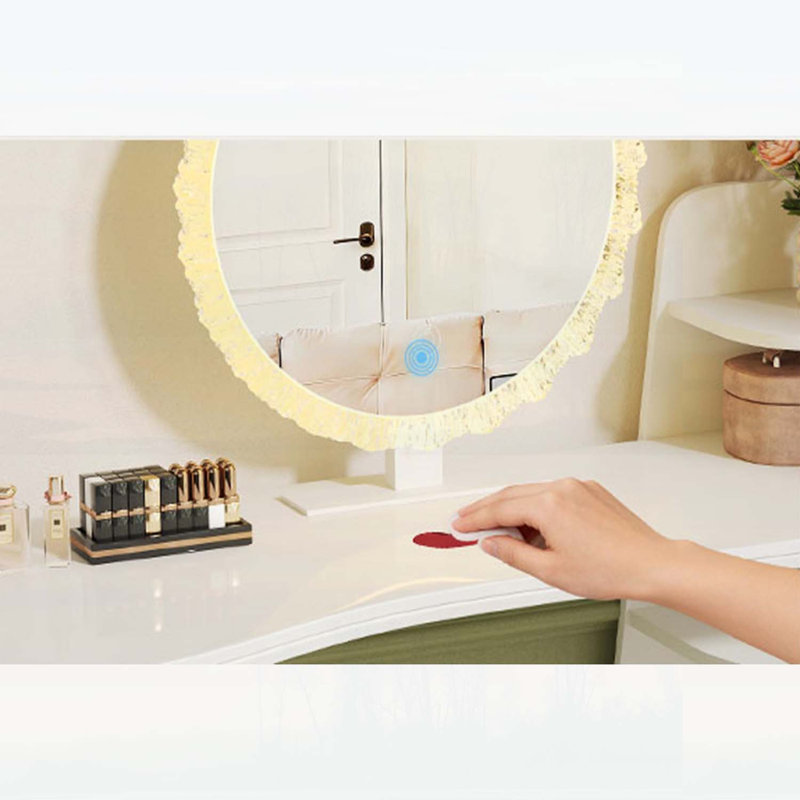 Miroir de maquillage avec éclairage à intensité variable 3 couleurs et angles réglables pour une expérience de toilettage améliorée